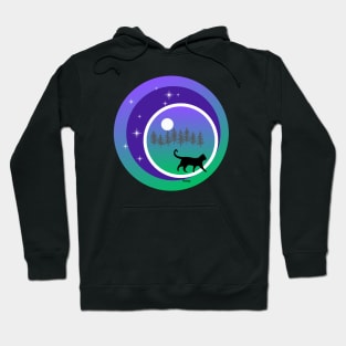 midnight wander- black cat Hoodie